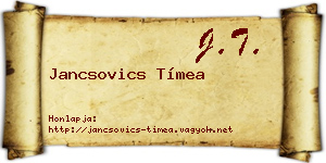 Jancsovics Tímea névjegykártya